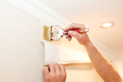 Pose de papier peint à Lanas — revêtements muraux et toiles de verre